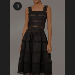 Waimari Maya  Black Lace Midi Dress Size XS